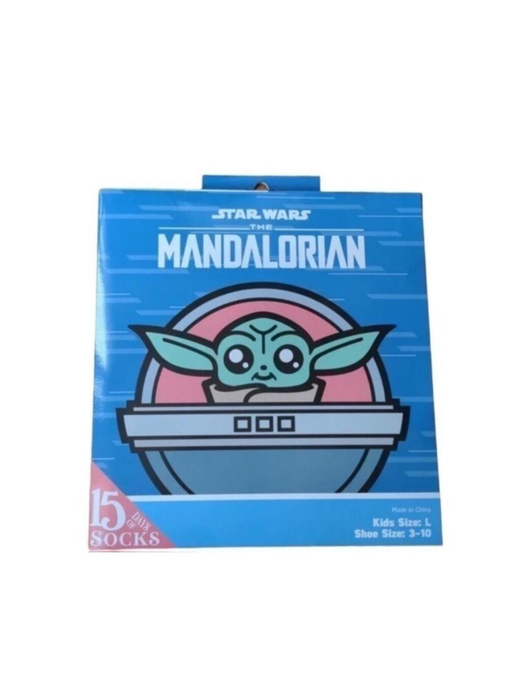 Star Wars Mandalorian Kids Christmas Socks 15 Days Box Size L 3-10 New